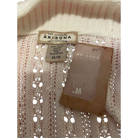 Arizona Jean Co Cropped Crochet Sweater Knit Juniors Sz Medium Boho Bohemian - Picture 9 of 15